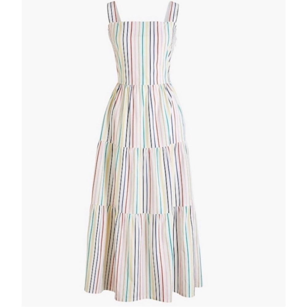 J. Crew Pastel Multi-Stripe Maxi Dress